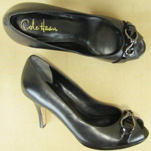 Cole Haan Black PeepToe Pumps w/ Nike Air Sole -7